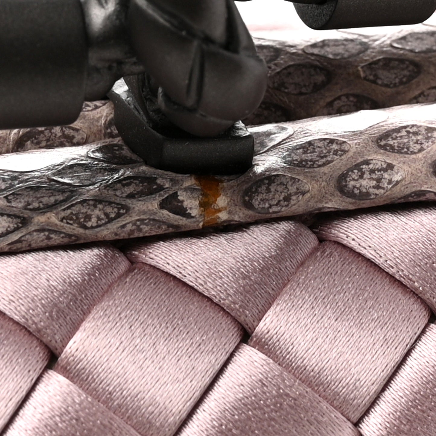 Satin Ayers Intrecciato Knot Clutch Pink