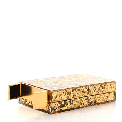 Tom Ford Sequin Plexiglass Lipstick Minaudiere Clutch Gold 4 of 11