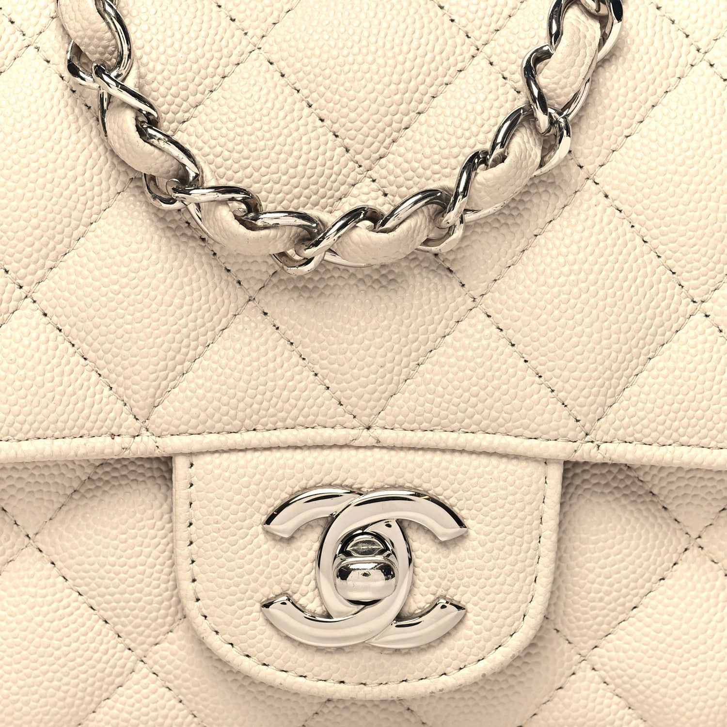 Chanel Caviar Quilted Mini Rectangular Flap Light Beige 8 of 11