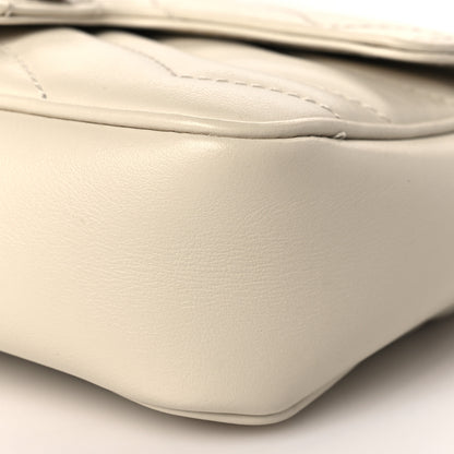 Gucci Calfskin Matelasse Super Mini GG Marmont Shoulder Bag White 9 of 10