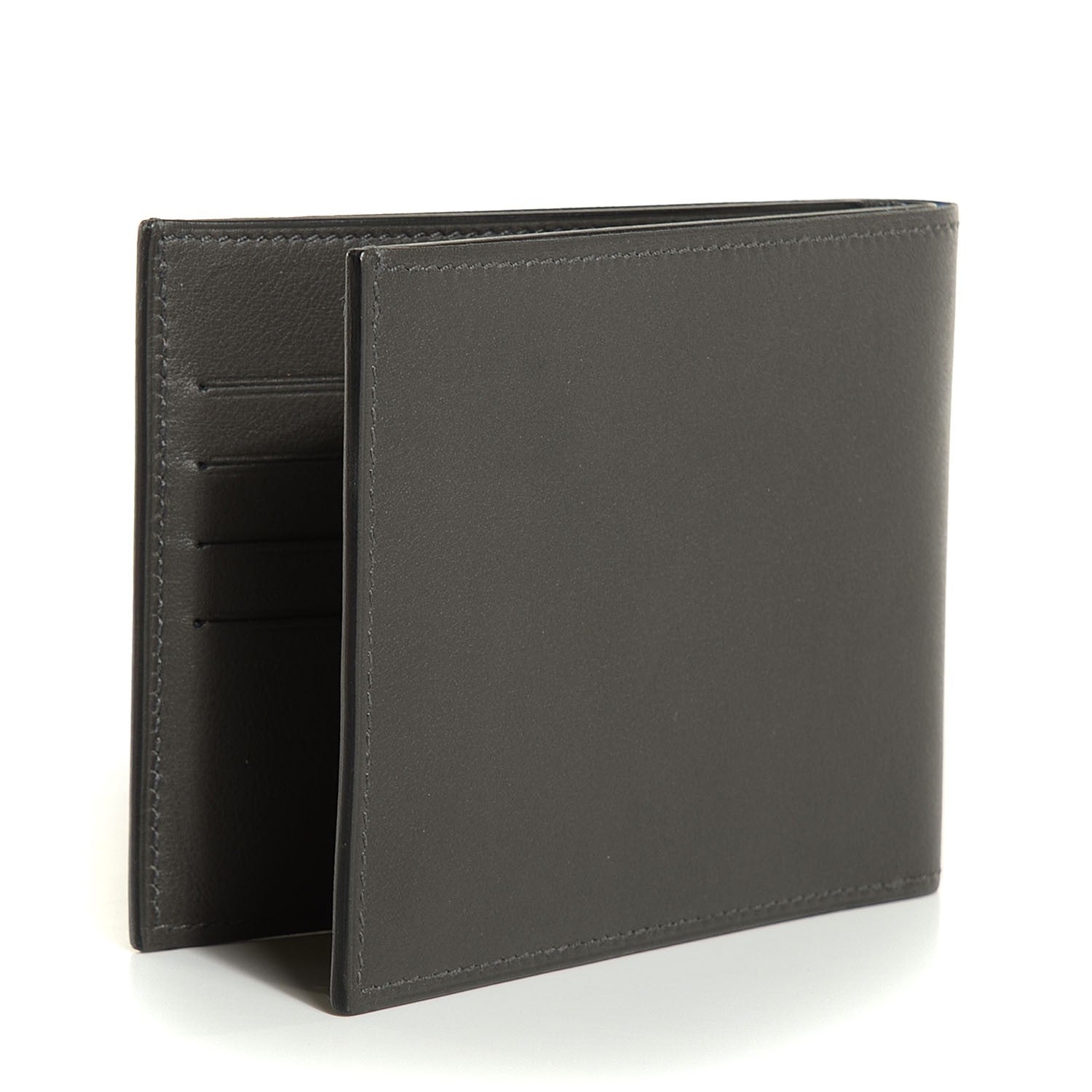 Hermes Veau Swift Silk Citizen Twill Wallet Etain Bleu de Malte 3 of 10