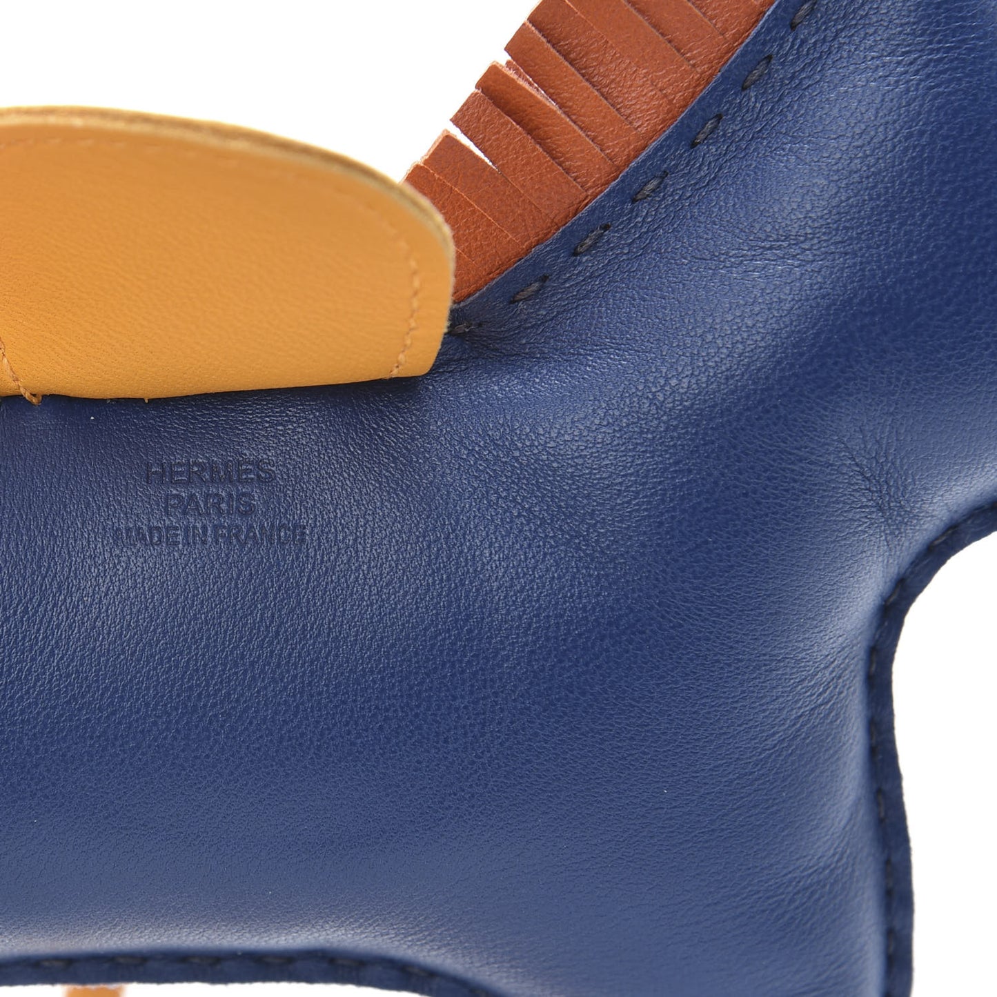 Milo Lambskin Grigri Rodeo Horse Bag Charm GM Bleu de Malte Cornaline Jaune D'Or