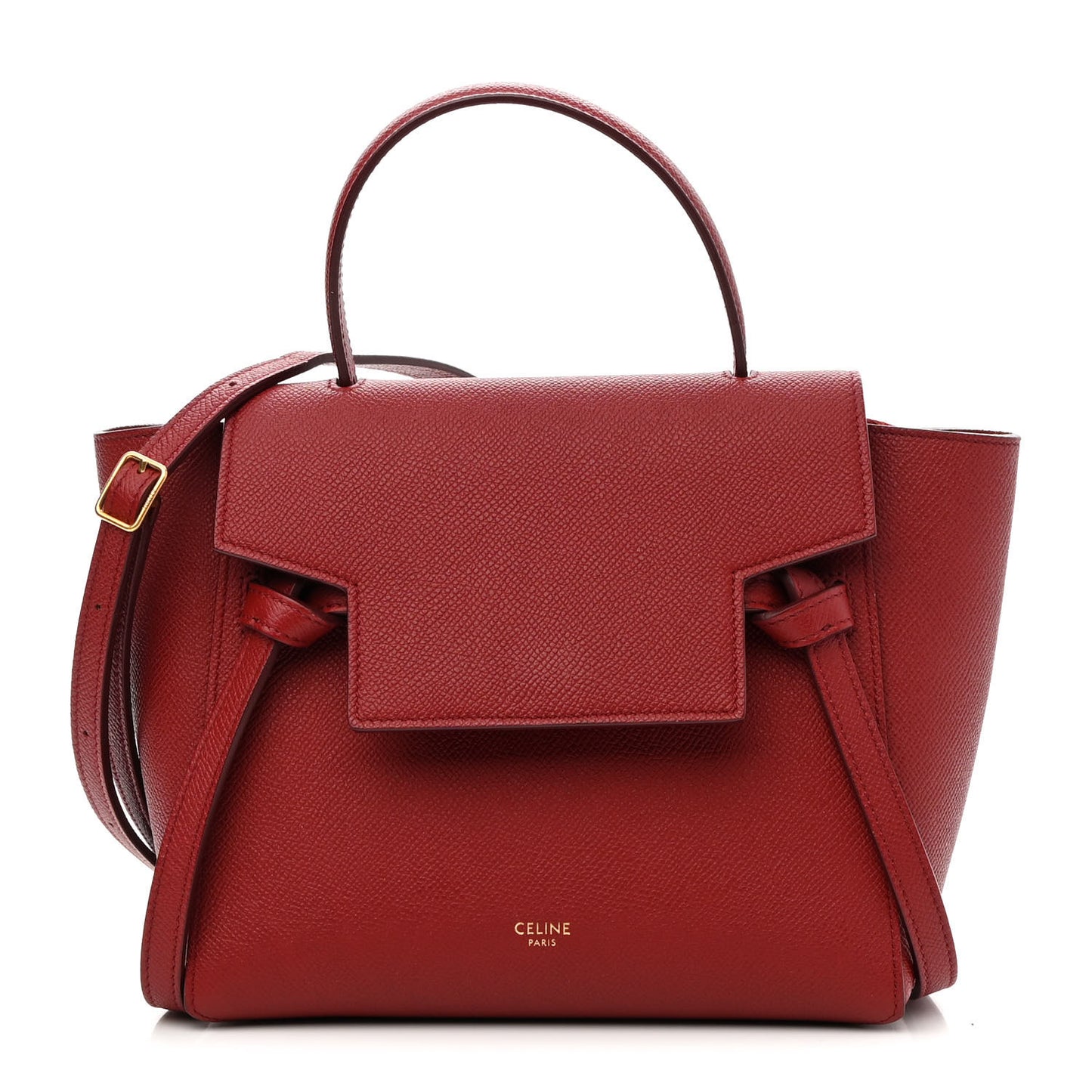 Grained Calfskin Nano Belt Bag Ruby