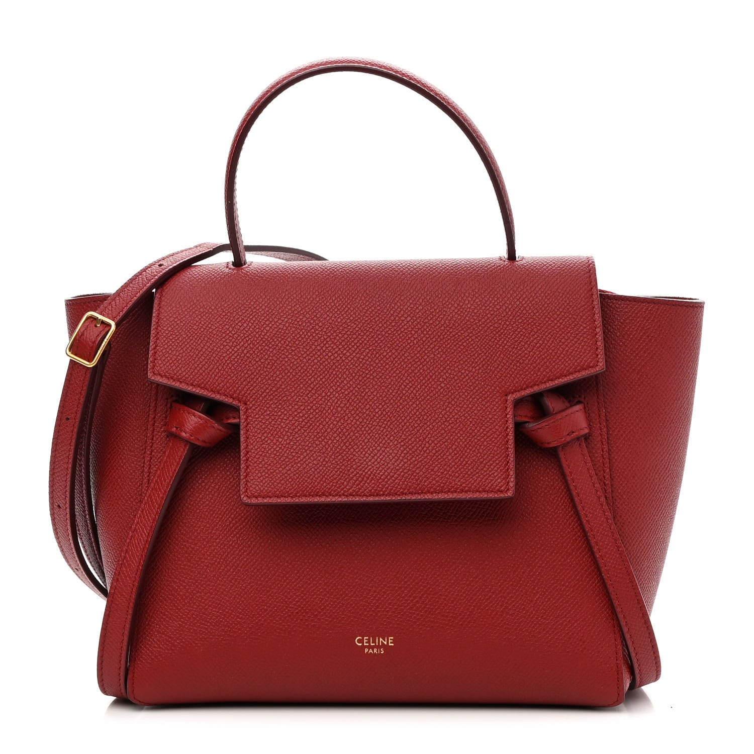 Celine Grained Calfskin Nano Belt Bag Ruby 1 of 9