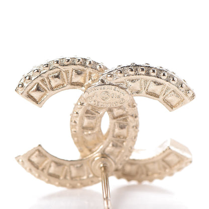 Chanel Crystal CC Earrings Gold 4 of 5
