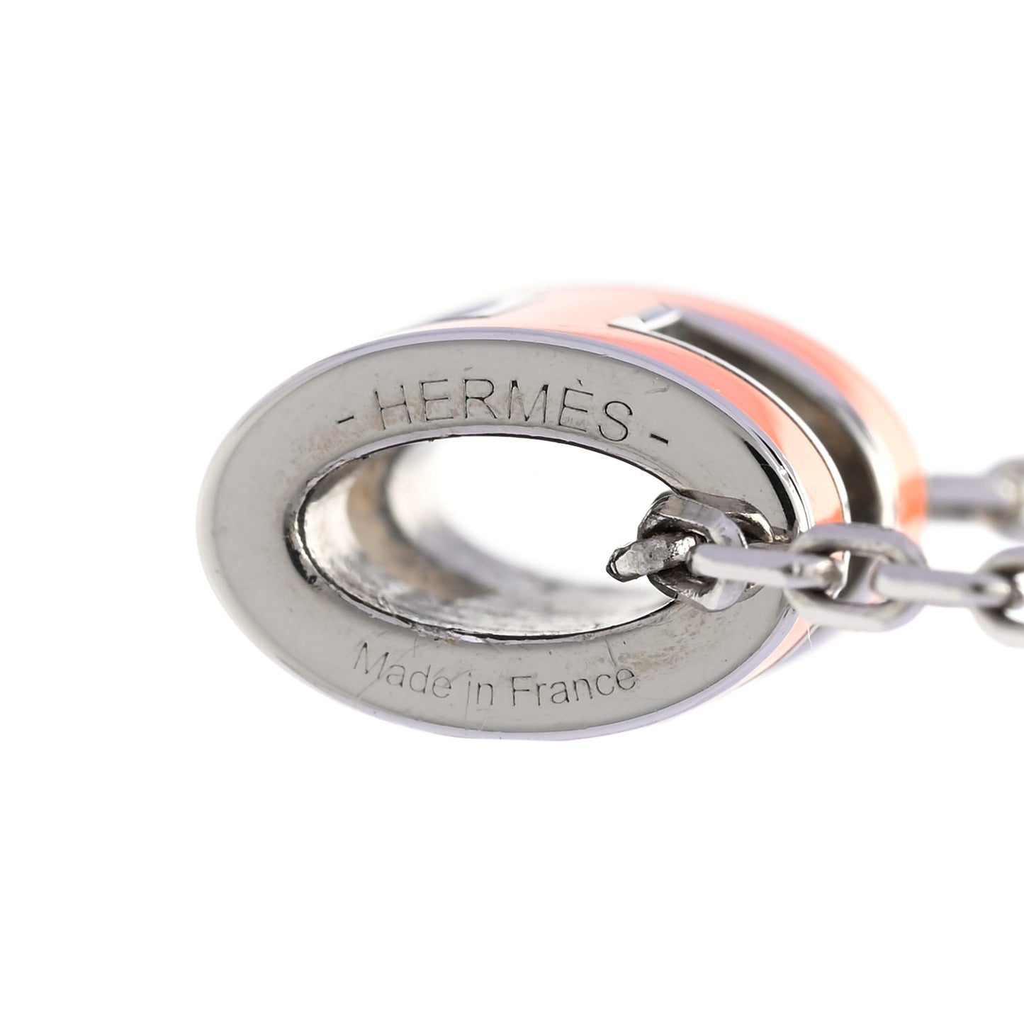 Lacquered Palladium Mini Pop H Pendant Necklace Orange