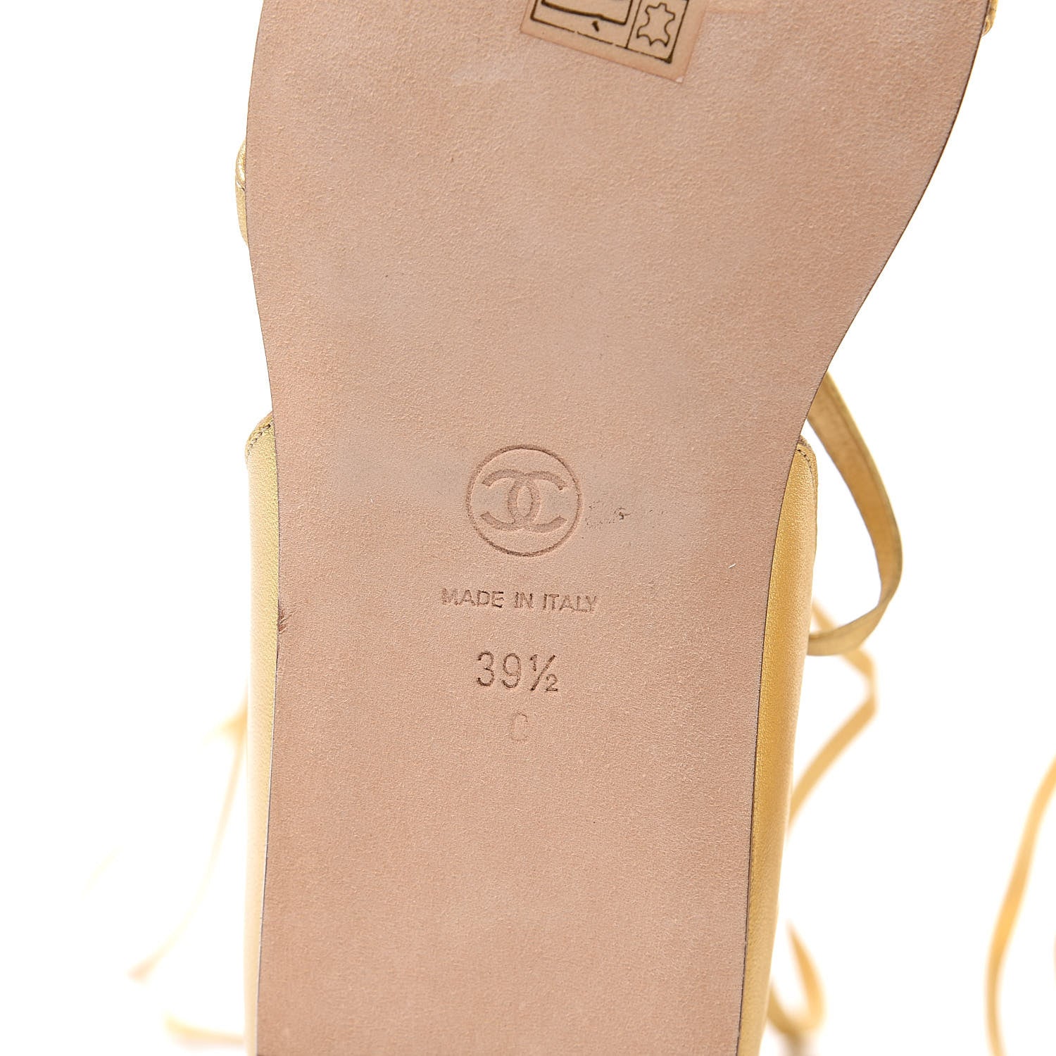 Chanel Metallic Lambskin Gladiator Sandals 39.5 Gold 6 of 6