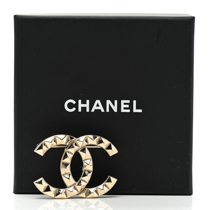 Chanel Studded CC Pin Brooch Gold 5 of 5