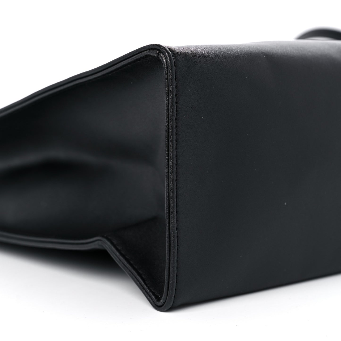Vegan Leather Medium Shopping Bag Black