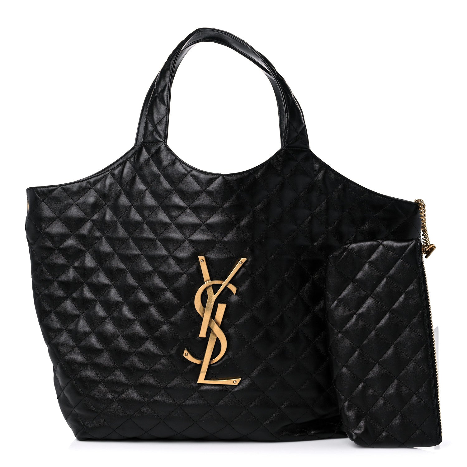 Saint Laurent Lambskin Quilted Maxi Icare Shopping Tote Black 1 of 10