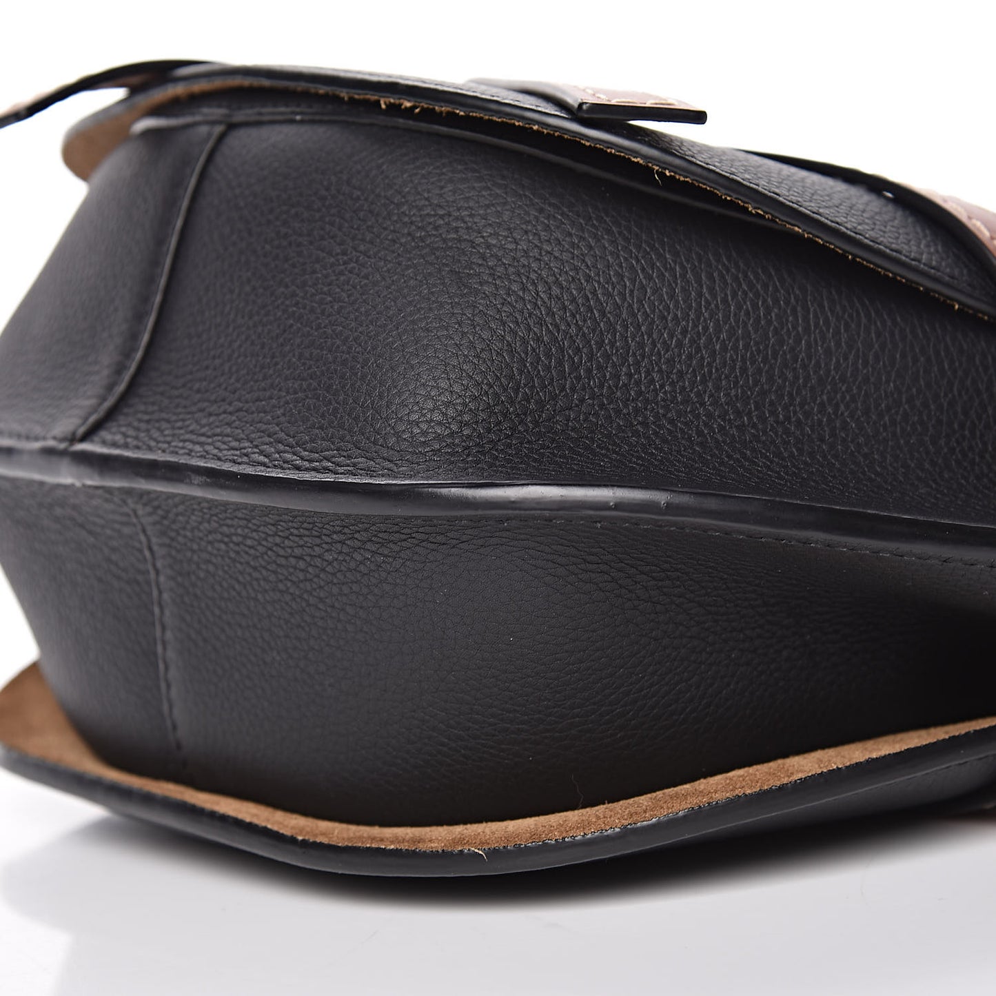 Grained Calfskin Small Gate Crossbody Bag Pecan Black