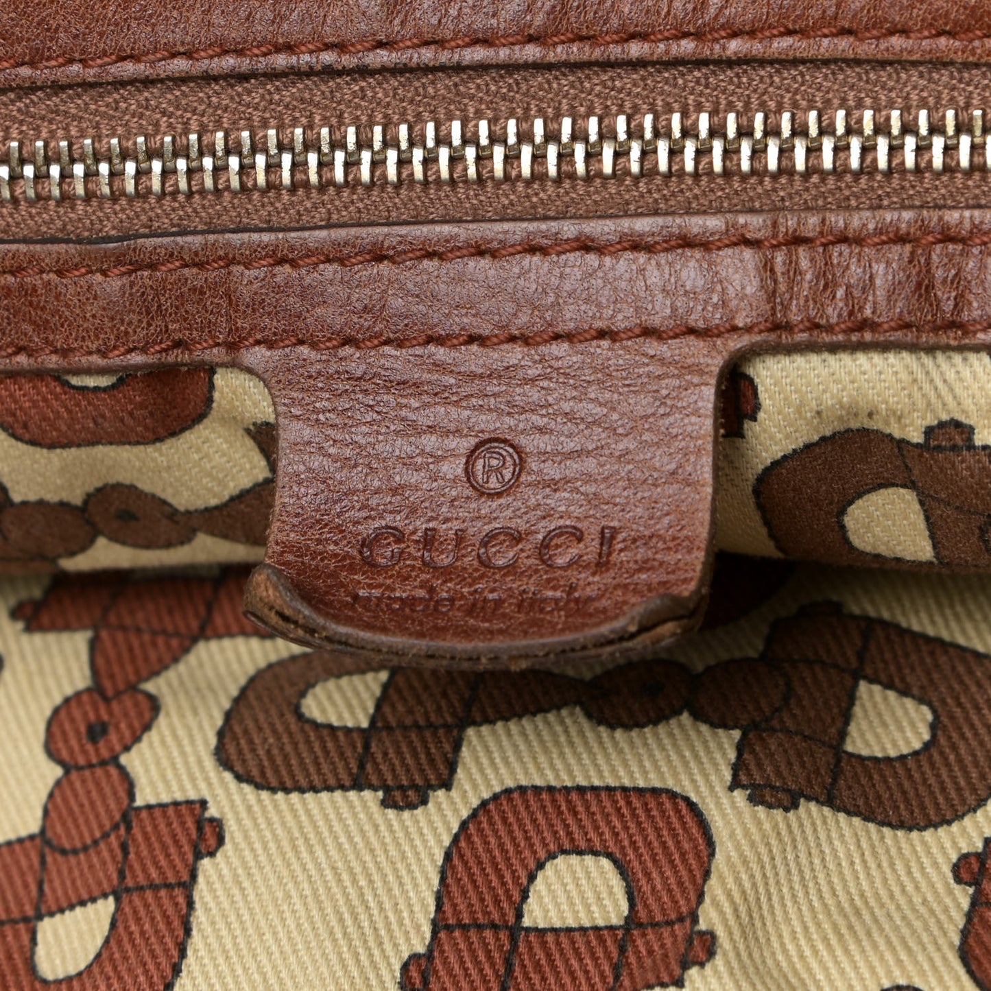 Calfskin Guccissima Trim Large Signoria Hobo Brown