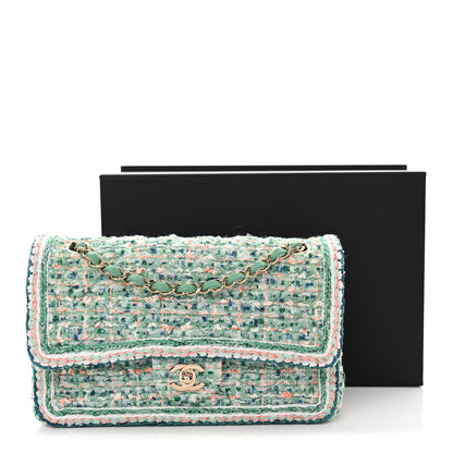 Chanel Tweed Braided Medium Flap Green Blue Multicolor 11 of 11