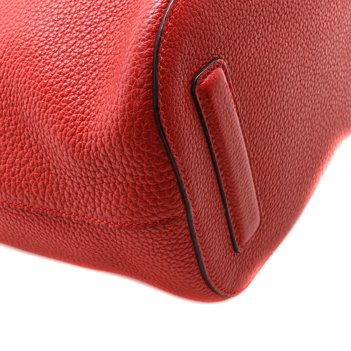 Soft Grained Calfskin Small Jackie Bucket Bag Red