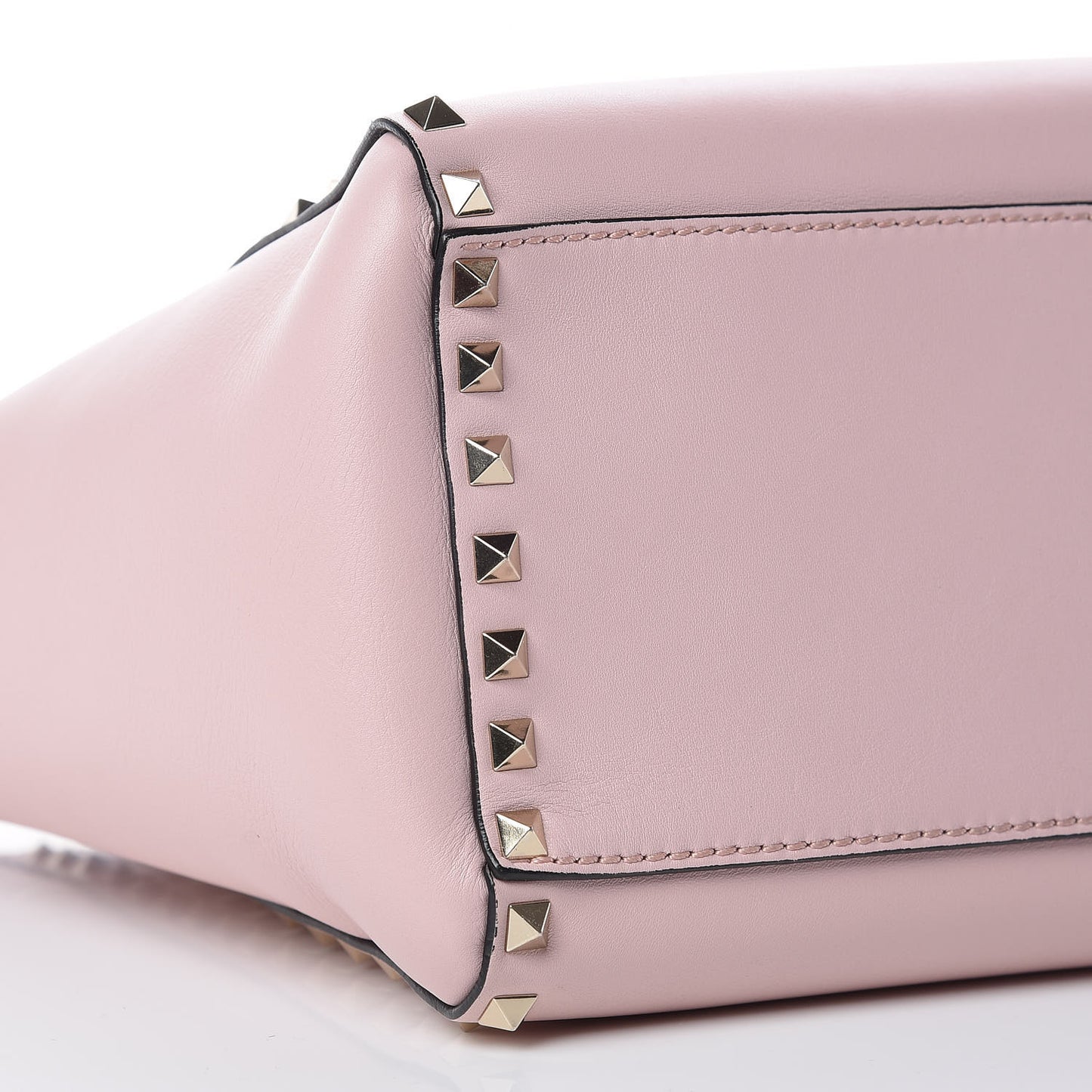 Vitello Rockstud Double Handle Tote Water Rose