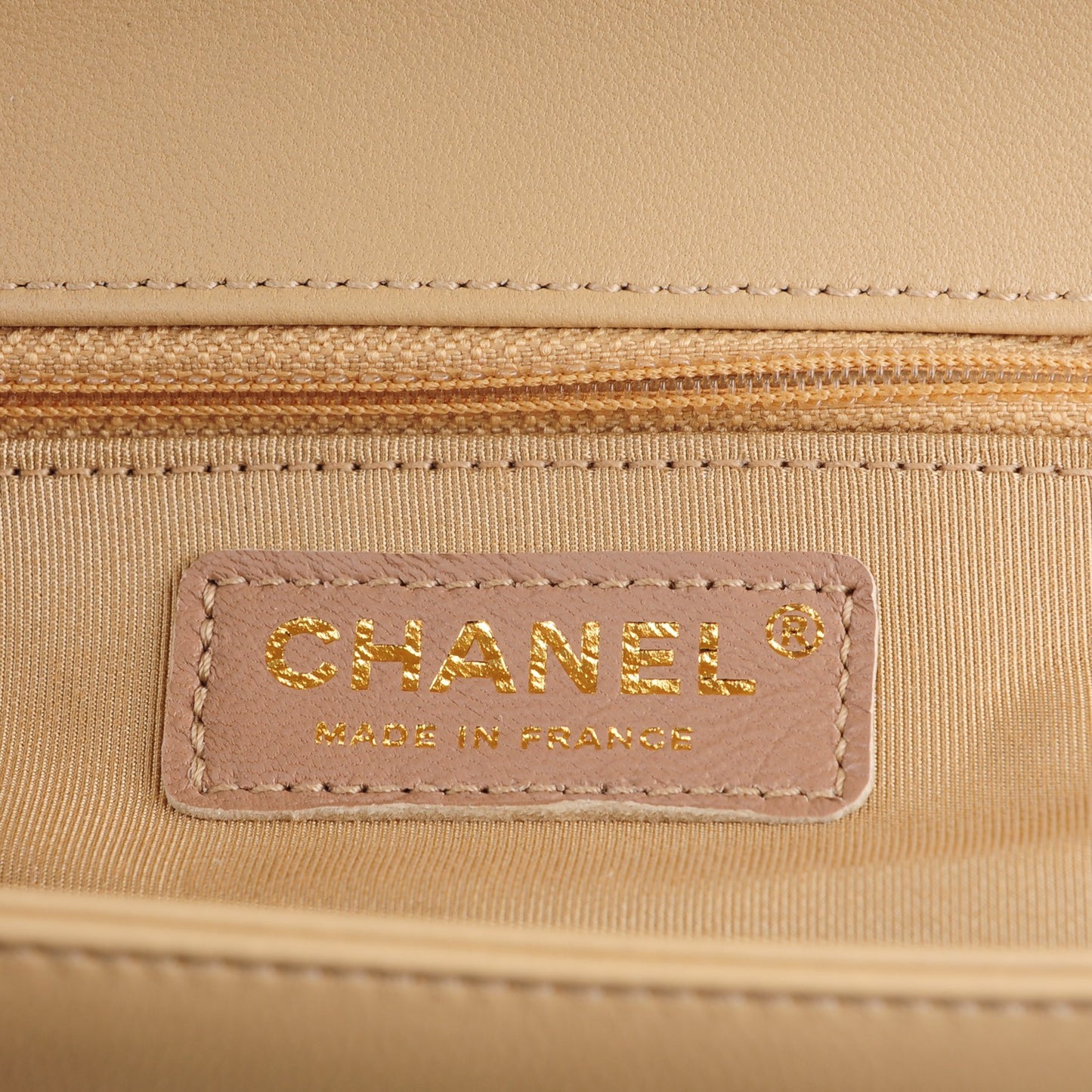 Lambskin Quilted New Medium Boy Flap Light Beige