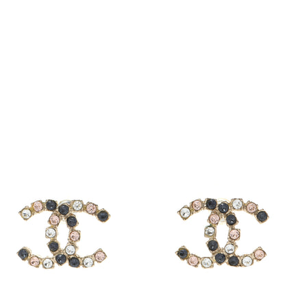 Chanel Metal Baguette Crystal CC Earrings Black Orange 1 of 5