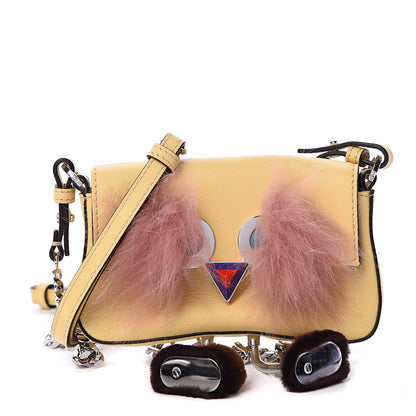 Fendi Calfskin Rabbit Fox Fur Hypnoteyes Micro Baguette Grano 1 of 9