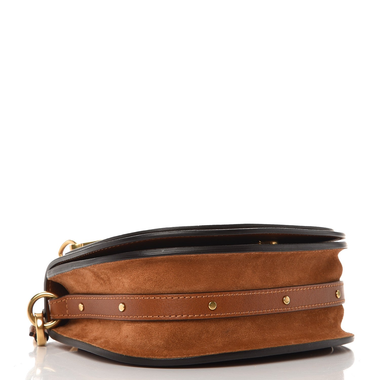 Chloe Calfskin Suede Small Nile Bracelet Bag Caramel 4 of 8
