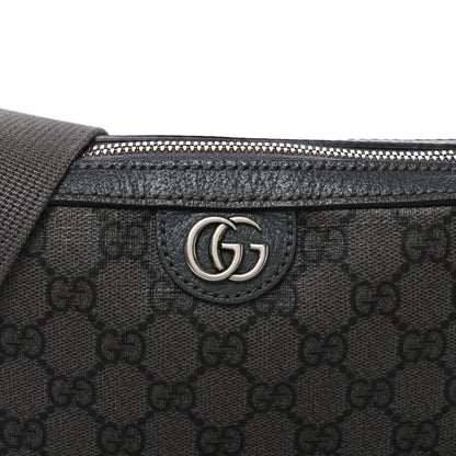 Gucci GG Supreme Monogram Textured Dollar Calfskin Web Ophidia Wristlet Shoulder Bag Grey Black Graphite Grey Grey Black Graphite Grey 8 of 10