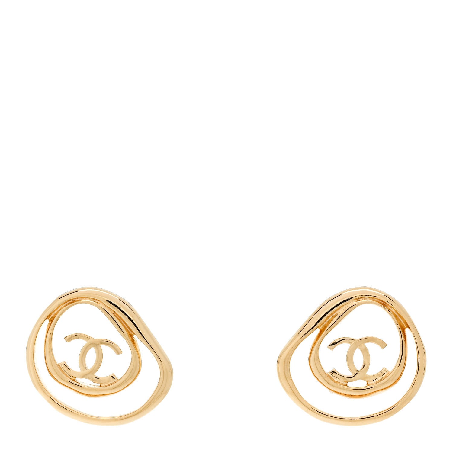 Chanel Metal CC Swirl Earrings Gold 1 of 5