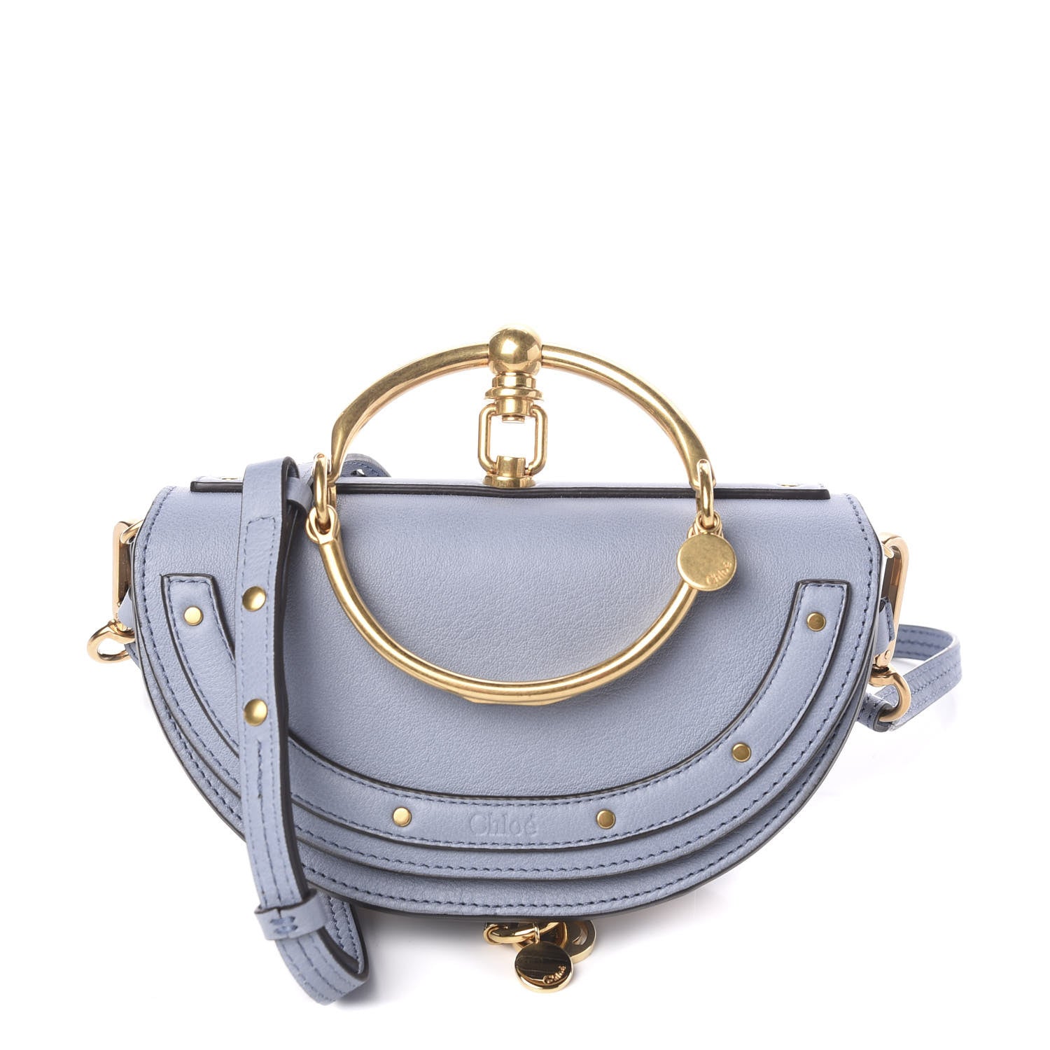 Chloe Calfskin Small Nile Bracelet Minaudiere Bag Washed Blue 1 of 9