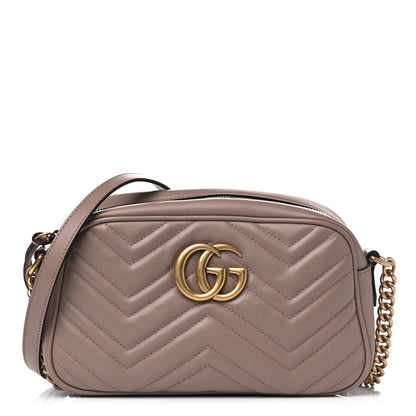 Gucci Calfskin Matelasse Small GG Marmont Chain Shoulder Bag Porcelain Rose 1 of 6