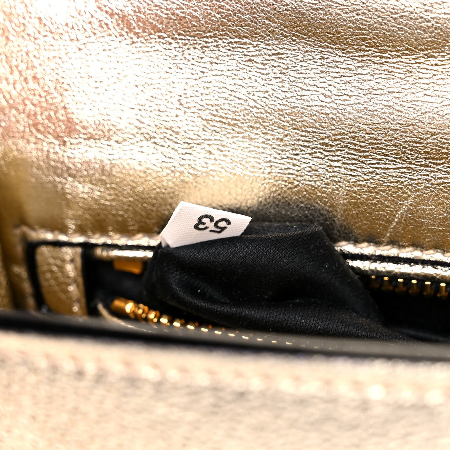 Metallic Goatskin Madras Top Handle Bag Gold