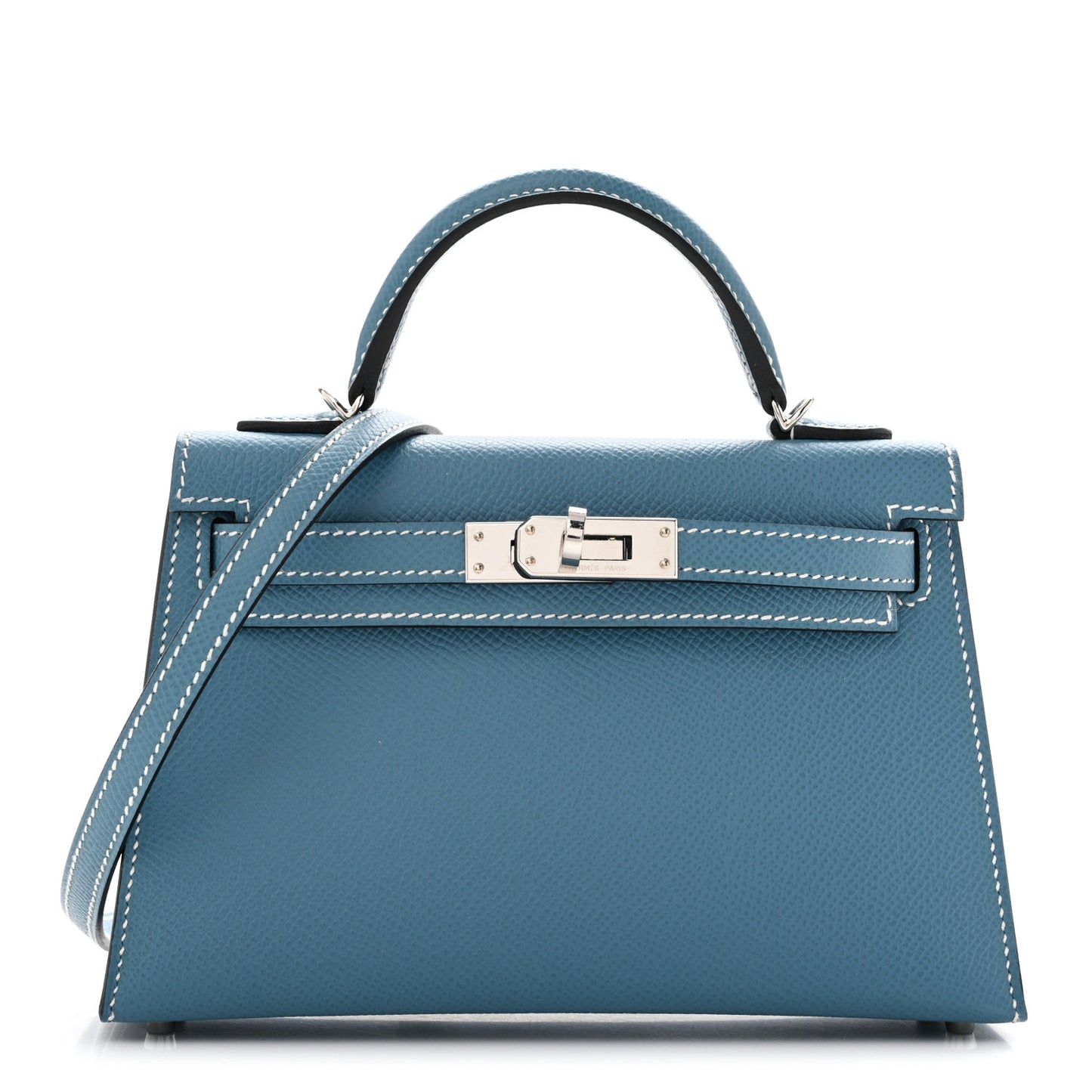 Epsom Mini Kelly Sellier 20 New Blue Jean