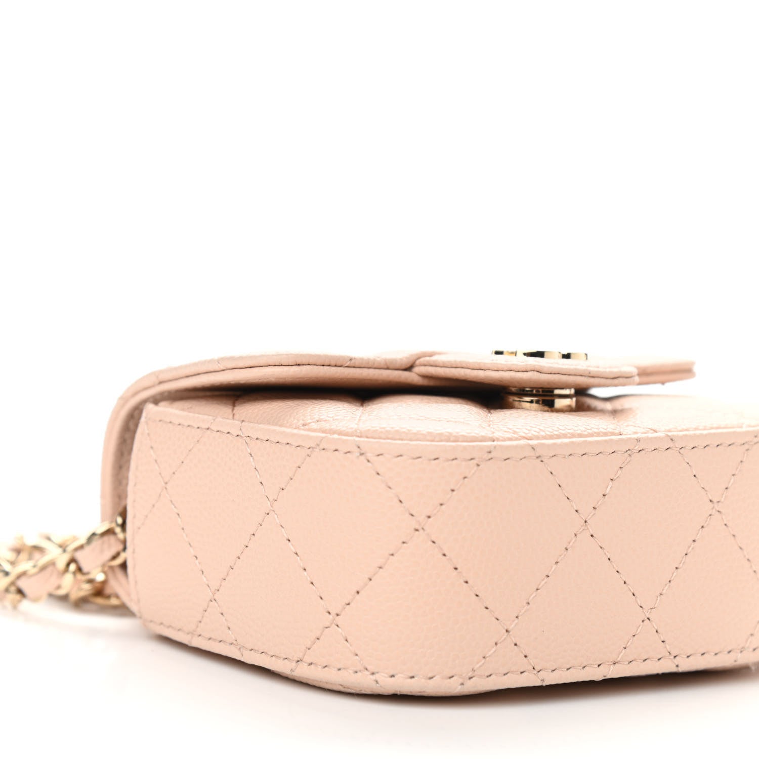 Chanel Caviar Quilted Mini Clutch With Chain Light Beige 9 of 12