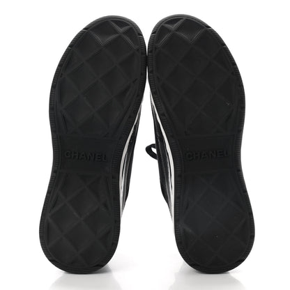 Chanel Velvet Calfskin Mixed Fibers CC Sneakers 40.5 Black 5 of 8