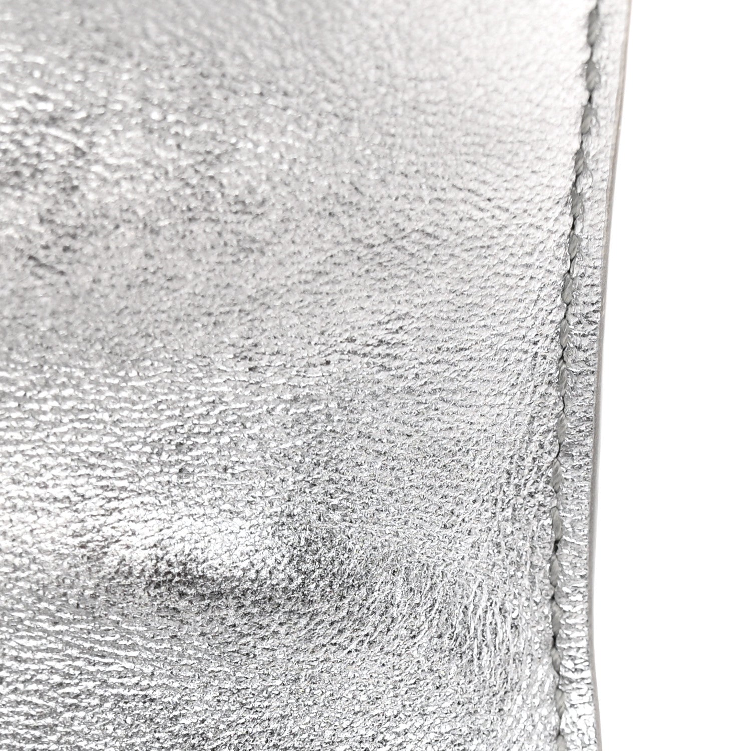 Bottega Veneta Metallic Lambskin Intrecciato Long Andiamo Top Handle Clutch Silver 6 of 11
