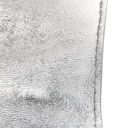 Bottega Veneta Metallic Lambskin Intrecciato Long Andiamo Top Handle Clutch Silver 6 of 11