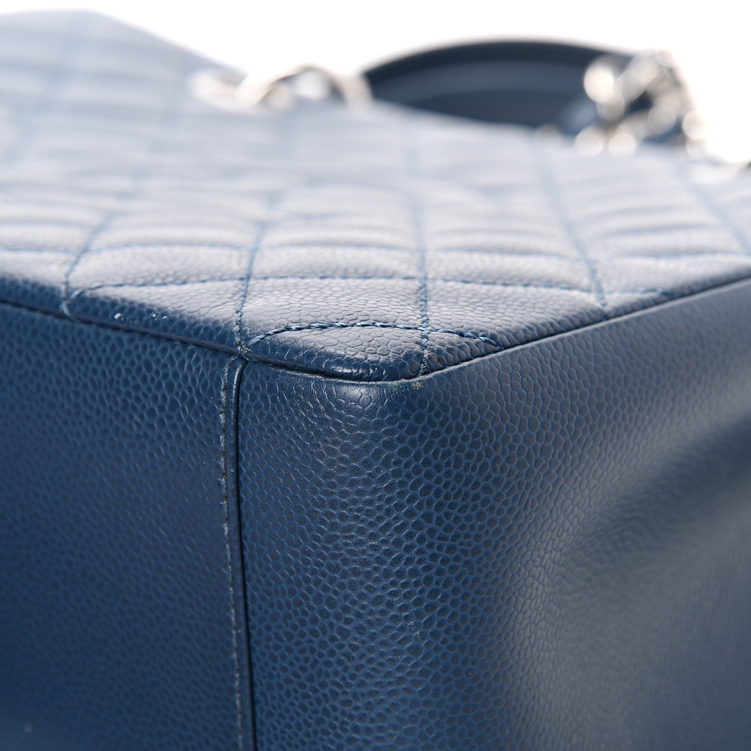 Chanel Caviar Quilted Grand Shopping Tote GST Dark Blue 9 of 14