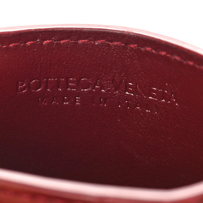 Bottega Veneta Gloss Calfskin Crocodile Embossed Card Holder Wallet Burgundy 6 of 8