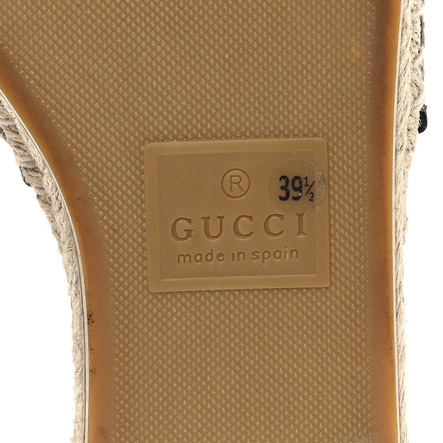Gucci Monogram Matelasse GG Marmont Espadrille 20mm Slide Sandals 39.5 Beige Ebony Black 7 of 9