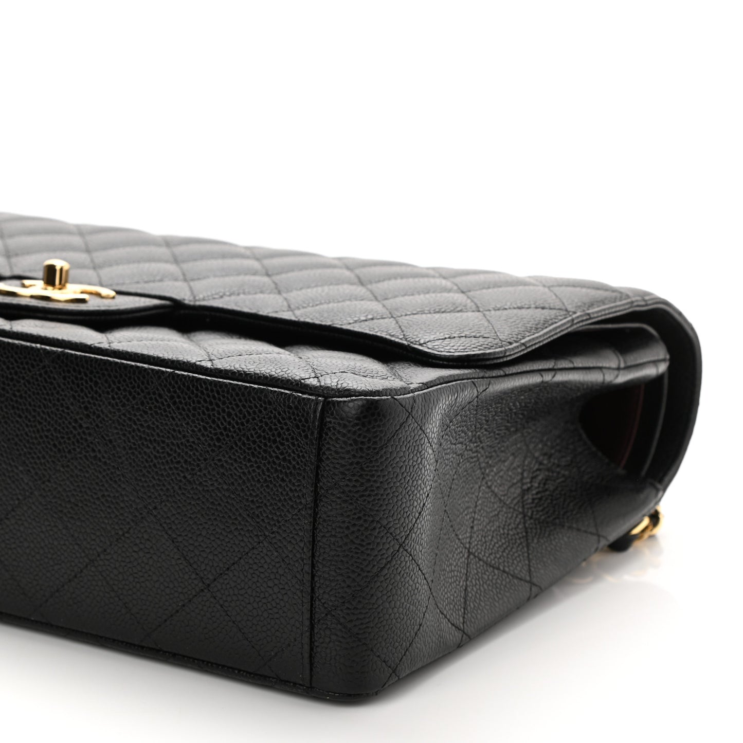 Caviar Quilted Maxi Double Flap Black
