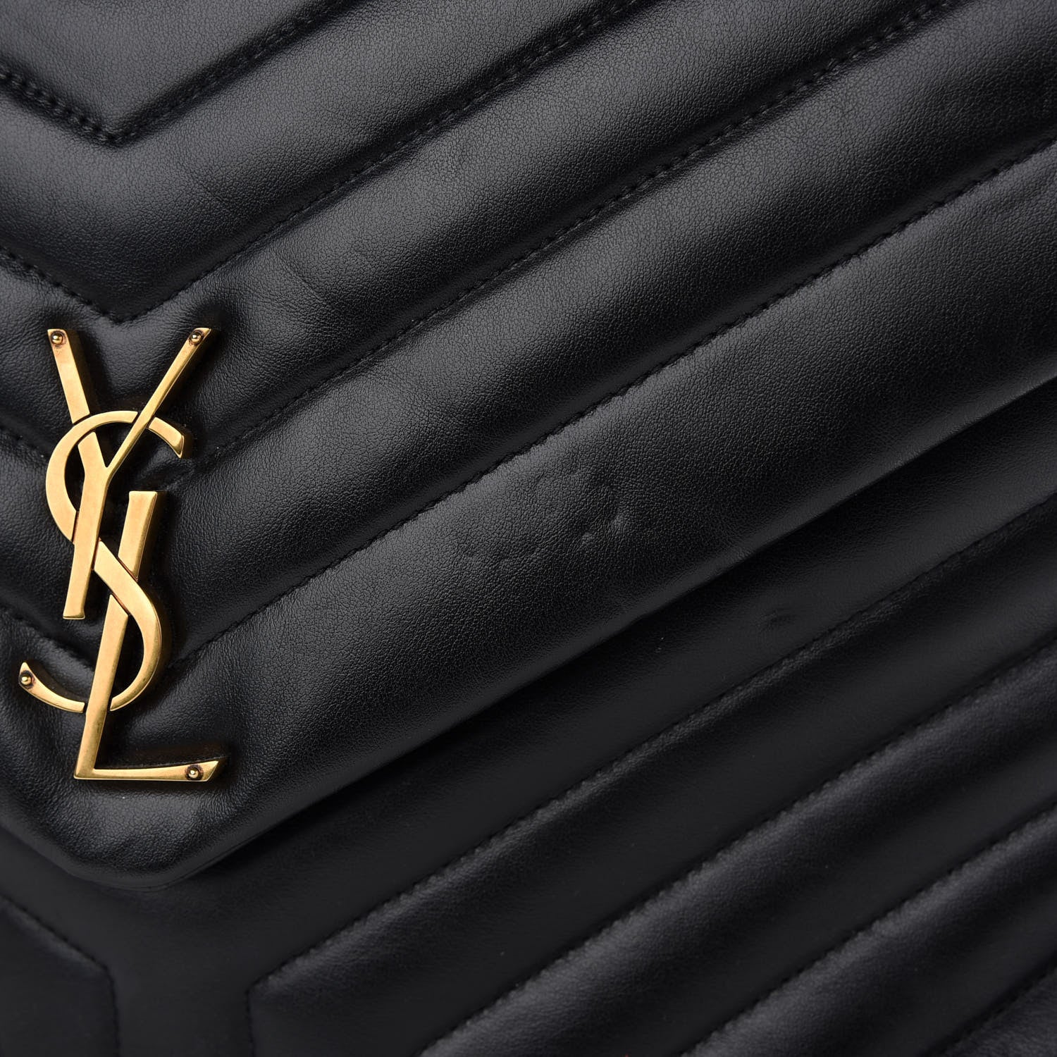 Saint Laurent Calfskin Y Quilted Monogram Large Loulou Chain Satchel Black 9 of 10