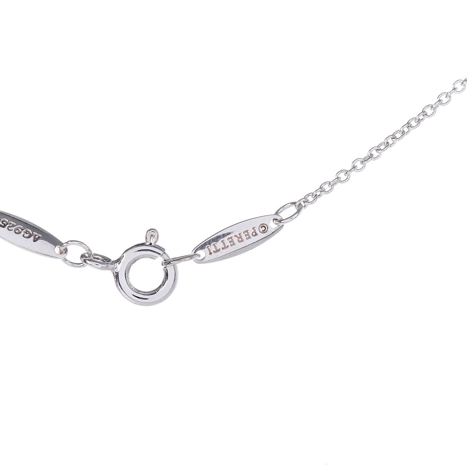 Tiffany Sterling Silver Diamond .03ct Elsa Peretti Diamonds by the Yard Pendant Necklace 8 of 9
