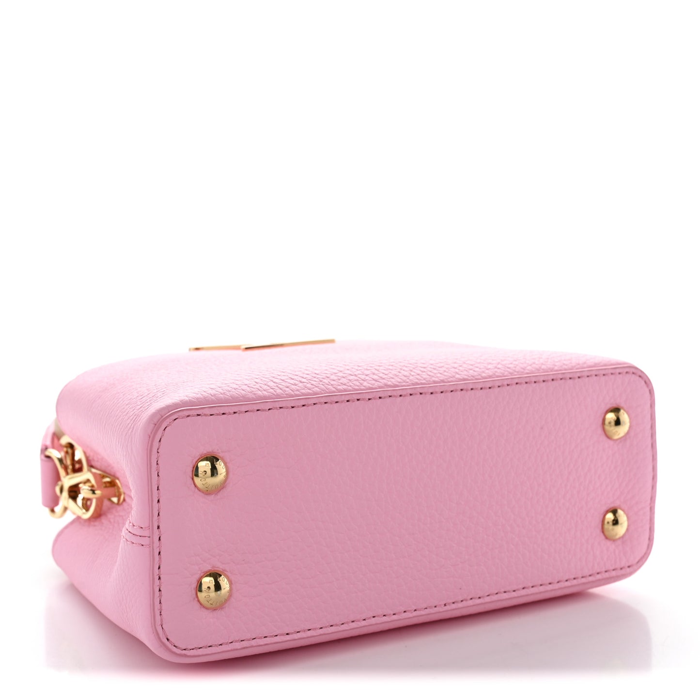Taurillon Embellished Flower Handle Capucines Mini  Marshmallow Pink