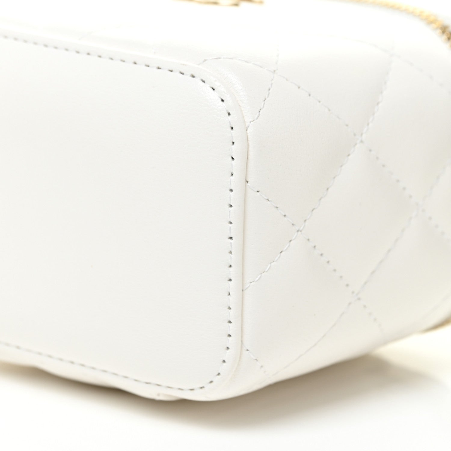 Chanel Lambskin Quilted My Chanel Lady Vanity Case With Chain White 10 of 13