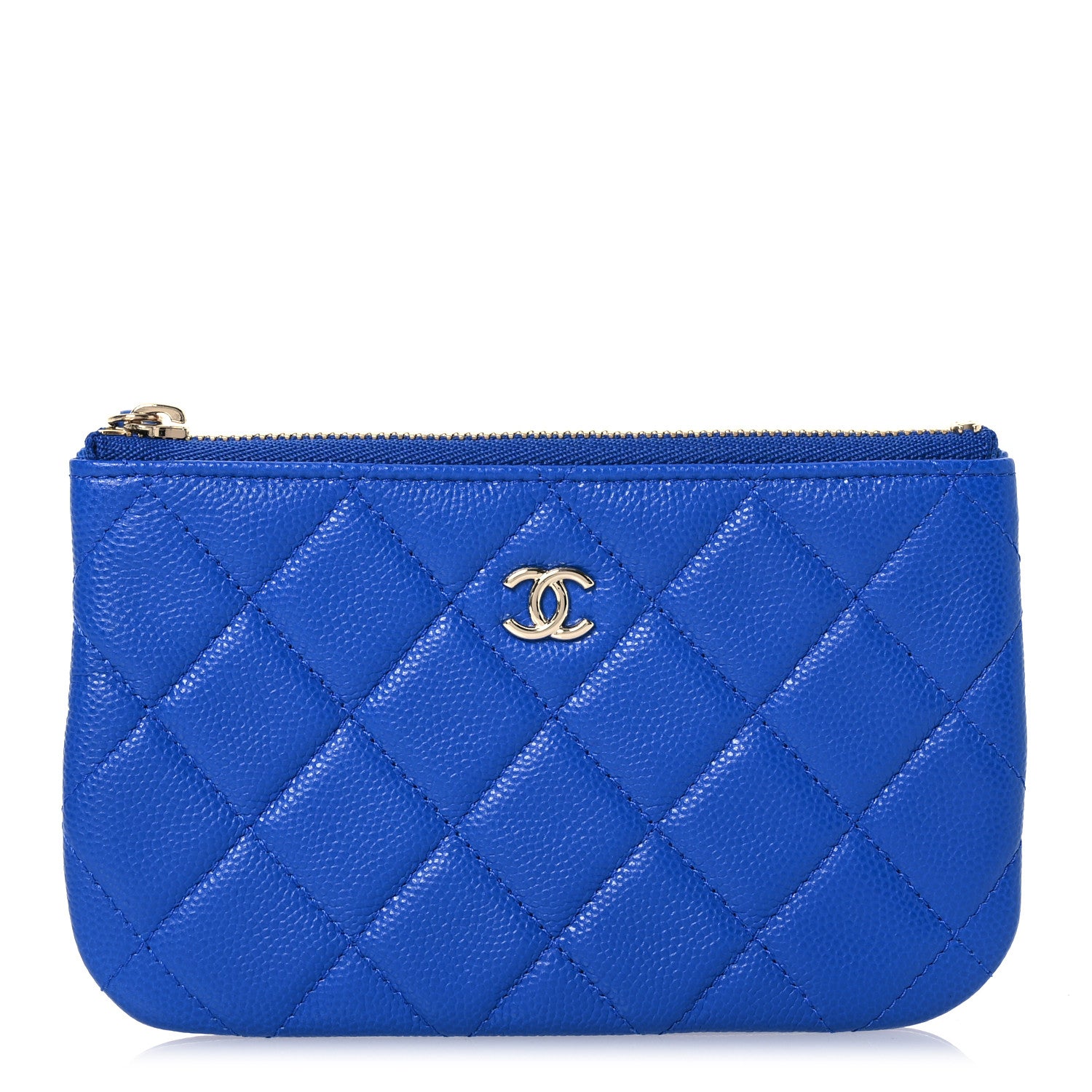 Chanel Caviar Quilted Small Cosmetic Case Blue 1 of 8
