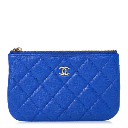 Chanel Caviar Quilted Small Cosmetic Case Blue 1 of 8