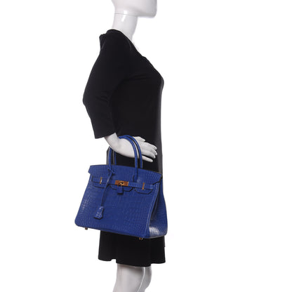 Hermes Matte Alligator Birkin 30 Bleu Electrique 2 of 34