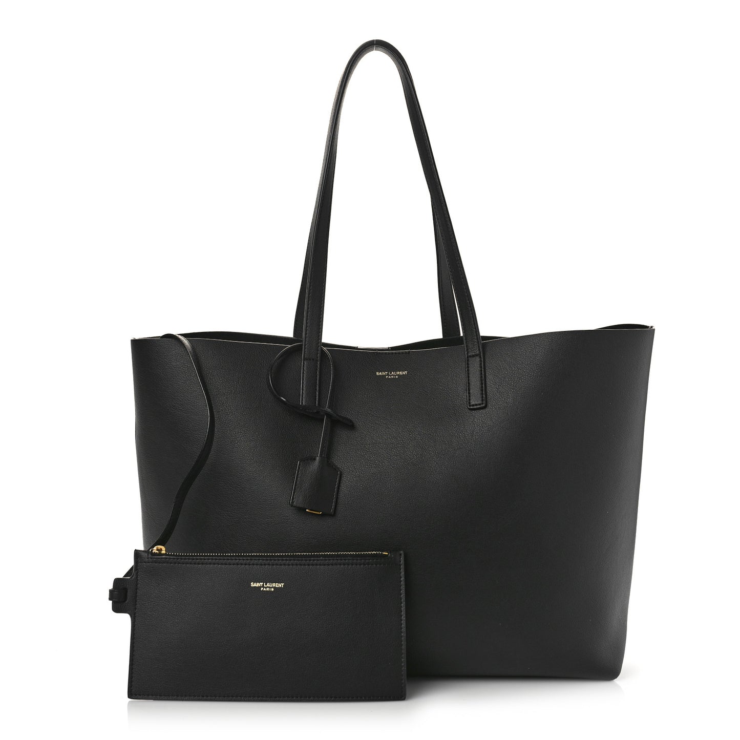 Calfskin Large Shopping Tote Black