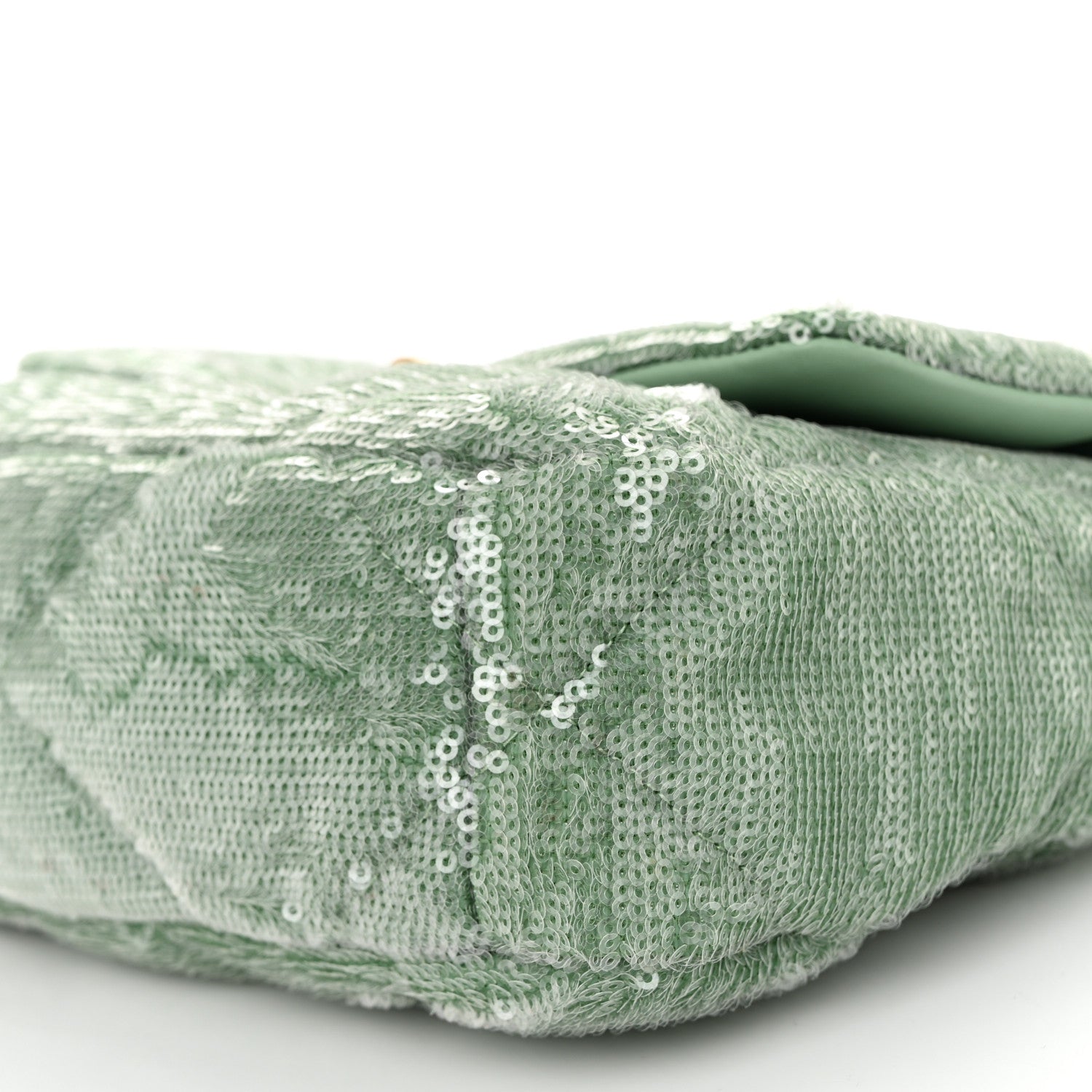 Chanel Sequin Quilted Medium Chanel 19 Flap Light Green 10 of 11