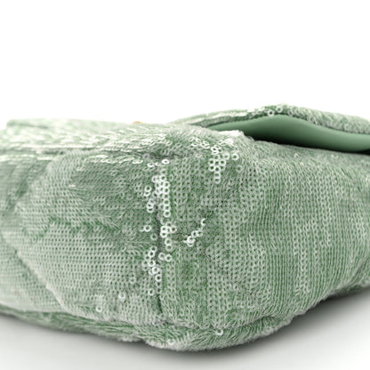 Chanel Sequin Quilted Medium Chanel 19 Flap Light Green 10 of 11