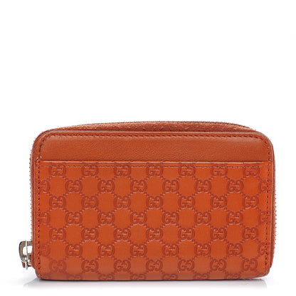 Gucci Microguccissima Zip Around Key Ring Coin Purse Burnt Orange 1 of 7