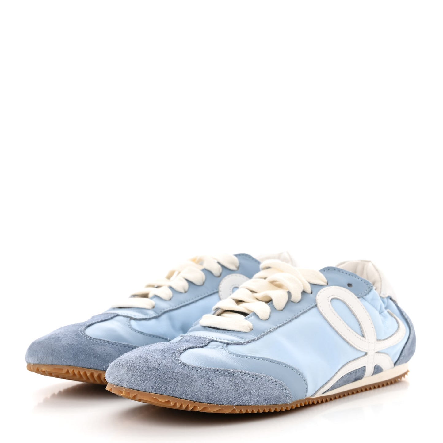 Calfskin Suede Ballet Runner Sneakers 37 Blue White
