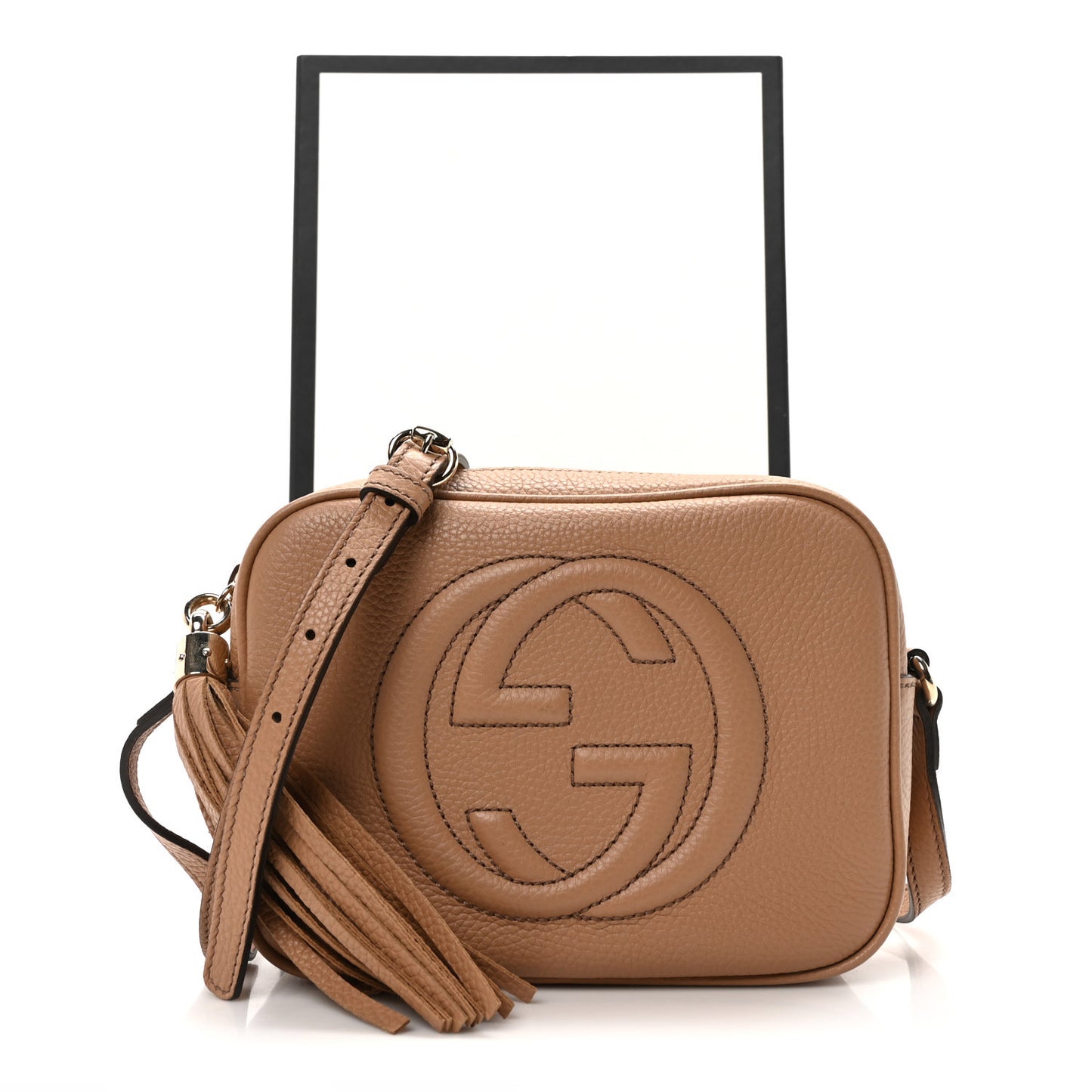 Pebbled Calfskin Small Soho Disco Bag Camelia